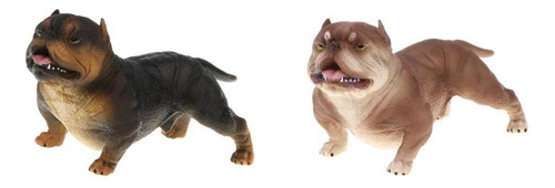 2 Figuras De Animales, Modelo Cute American Bully Pitbull