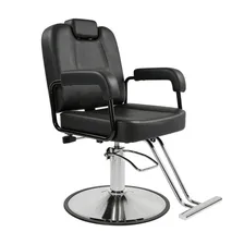 Silla De Barbero Para Estética Barbería Reclinable Altura Ajustable Color Negro