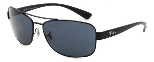 Óculos de sol Ray-Ban RB3518 armação de metal cor black, lente grey clássica, haste black de metal