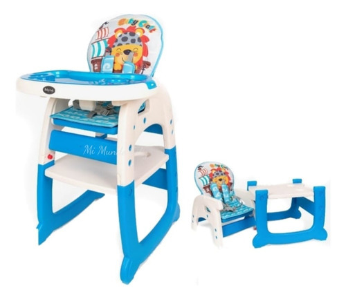 Silla De Comer Para Bebe Babyhappy Colores Pasteles 2 En 1 Color azul rosado Silla Carpeta