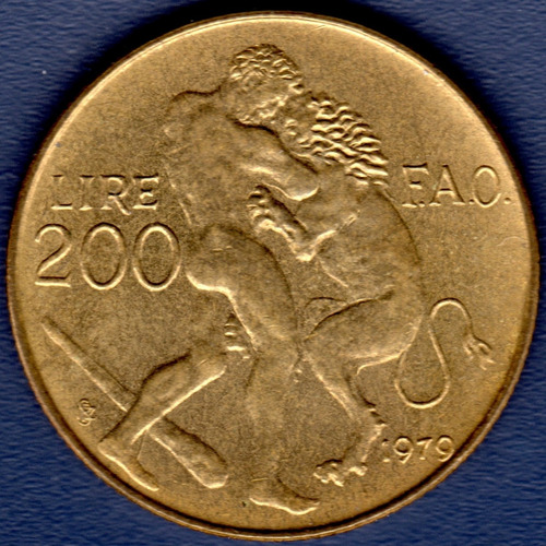 200 Lire 1979 Moneda San Marino Hércules Contra León D Nemea