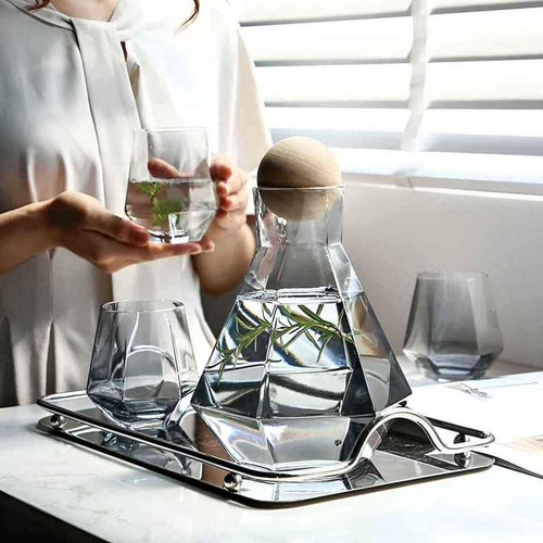 Set Jarra 1300ml Y4 Vasos 300ml Mod Diamante Versatil Licor