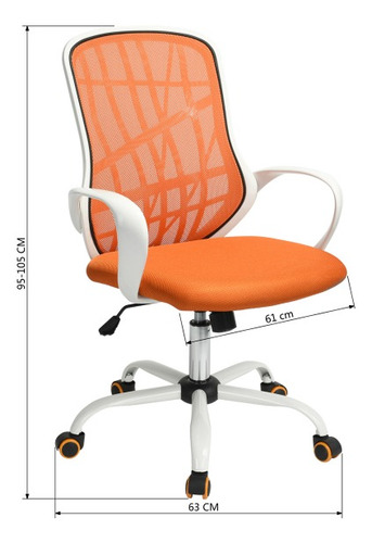 Silla De Oficina En Malla Desert Naranja