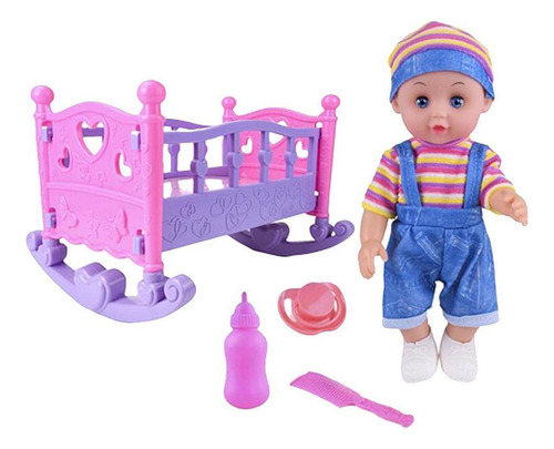 Baby Doll Rocking Bed Toy Cuna Regalo Juego De Roles C