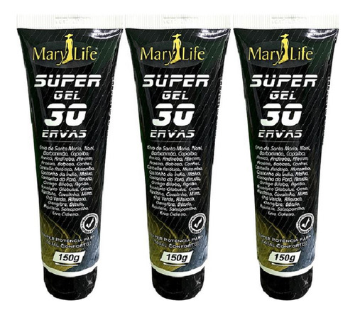 Kit Com 3 Super Gel 30 Ervas 150g Efeito Gelo Quente