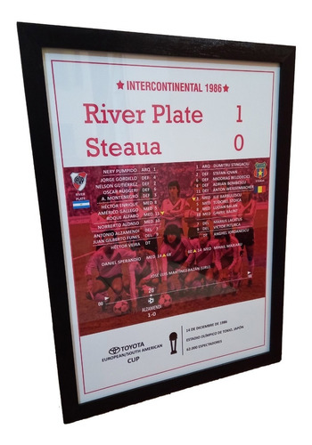 Cuadro De Fútbol River- Steaua Intercontinental 1986 33x45cm