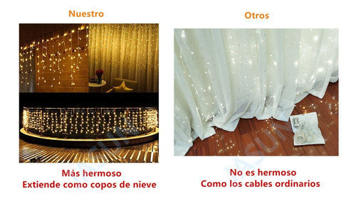 Imagen 9 de 10 de Serie Navideña Cascada 216 Leds 5m Exterior Navidad Amarilla