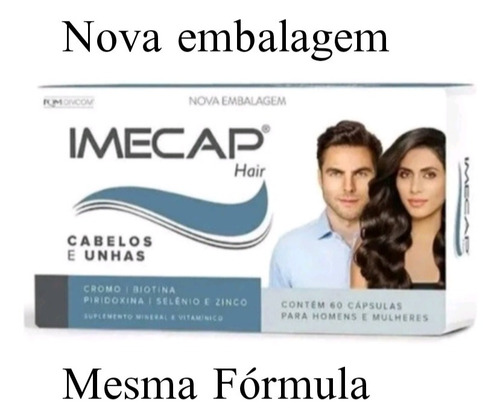 Imagem 2 de 3 de Imecap Hair 60 Cápsulas Original C/ Nota Envio Imediato