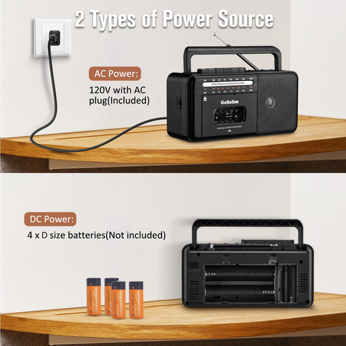 Reproductor De Casetes Gelielim Con Altavoz Bluetooth Boombo