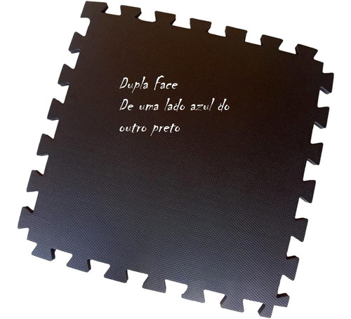 Kit 4 Tatame Tapete Eva 1x1 M 20mm 100x100x2cm Preto E Azul