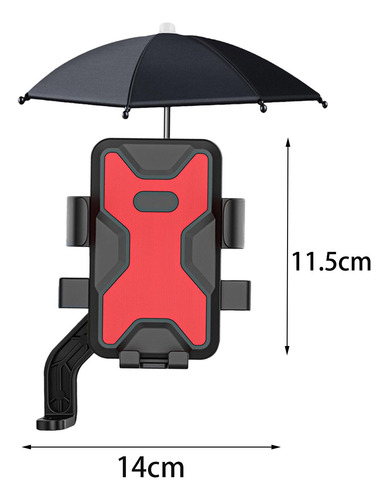 Soporte Para Teléfono Móvil Con Espejo Retrovisor Rojo