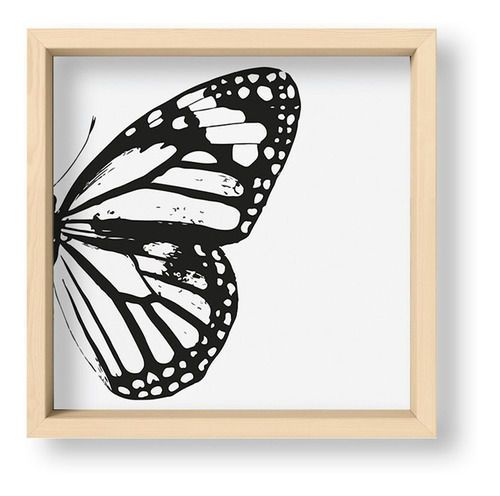 Cuadros Abstractos 20x20 Box Natural Mariposa In Black