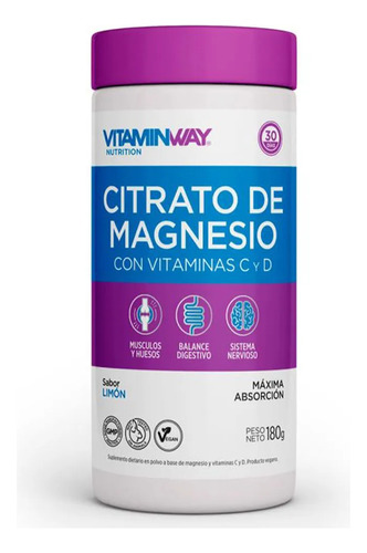Vitamin Way Citrato De Magnesio En Polvo Con Vitaminas C Y D
