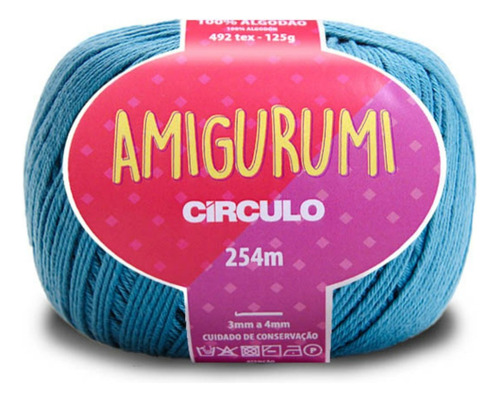 Linha Fio Amigurumi Círculo 254m 100% Algodão - Trico Croche Cor NETUNO 2930