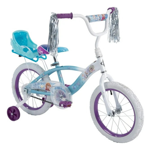 Bicicleta Para Niñas Huffy Frozen Y Trineo Portamuñecas R16