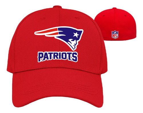 Gorra Roja Nfl Patriotas Flex Cerrada Alto Relieve