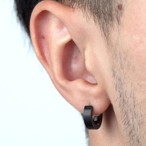 Aretes Lotus Style Hombre Arracadas Negro