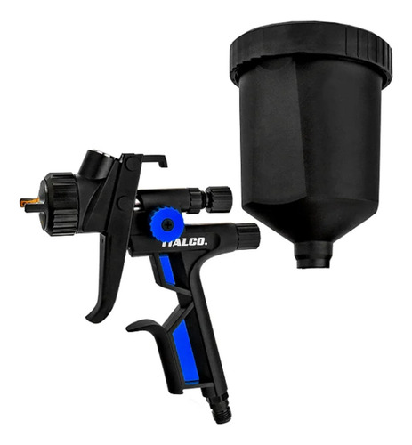 Pistola Pintura Gloss 2 Hvlp 1,3mm Copo Preto 600ml Italco