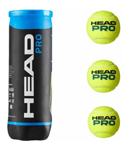 Imagen 1 de 4 de Pelotas De Tenis Head Pro (3 Unidades De Excelente Calidad)