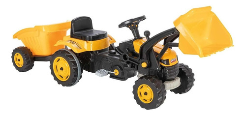 Vehículo a pedal tractor desmontable Pilsan Tractor excavadora color amarillo