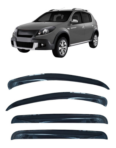 Deflector Ventanilla Sandero Stepway Hasta ´12 Del/tras Adh