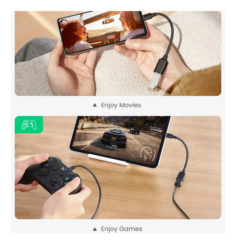Cabo Usb Otg Tipo C Adaptador Teclado Mouse Jogos Controle