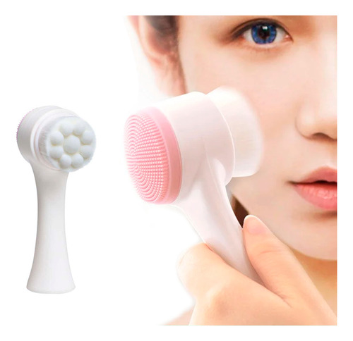 Cepillo Facial Manual 2 En 1 Diler Cerdas Suaves Y Exfoliante De Silicón Ideal Para Piel Sensible Elimina Impurezas Y Mejora La Circulación Uso Diario En Rutina De Skincare Color Rosa