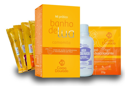 Kit De Banho Camomila Prático Corpo Dourado Banho De Lua