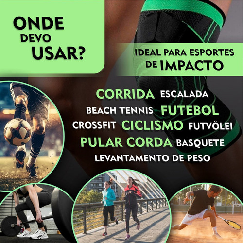 1 Par Joelheira Compressão Tenso Perna Alivia Dores Crossfit