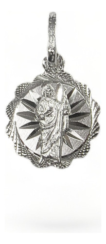 Dije Medalla San Judas Tadeo Plata 925 1.2cm Joyerías Meza