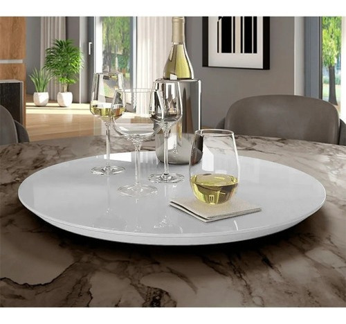 Bandeja Ms Decor Giratória Para Mesa Redonda 50 Cm Branco
