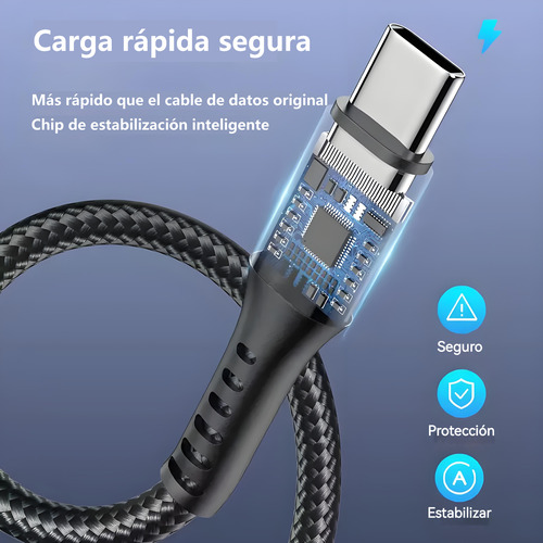 Cable Usb Datos Carga Rápida 3en1 Para iPhone Tipo C Micro