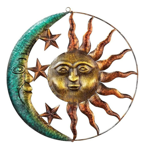 L Estilo Vintage Hierro Sol Luna Adornos Colgante Colgante