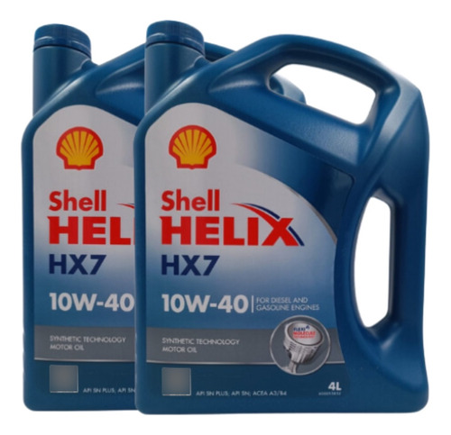 Aceite Shell Helix Hx7 10w40 Synthetic Sn/a3/b4 4lts. X2