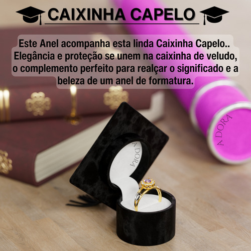 Anel De Formatura Contabilidade Ouro Puro 10k Com Plaquinha