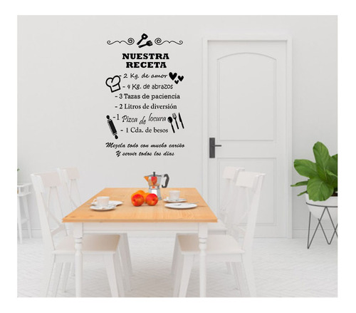 Vinilos Decorativos Pared Frases Cocina Habitacion A 1 Color