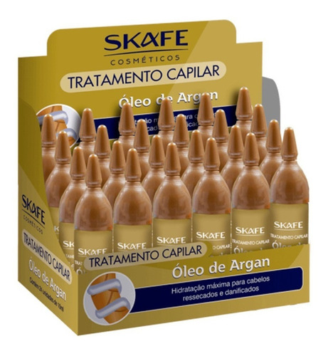 Ampola Tratamento Capilar Skafe Óleo De Argan C/ 24 Un Wxz