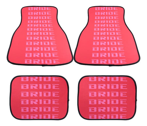 Alfombra Universal Jdm Bride Red Racing Tela 4 Unidad