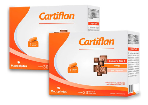 2x Cartiflan 475mg 30cáp Macrophytus  Articulações