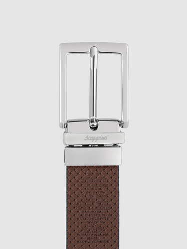 Cinturón De Vestir Reversible Scappino Hombre 79 Negro 36