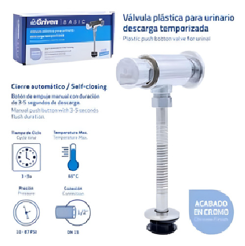 Válvula Plástica Para Urinario C/descarga Temporizada Griven