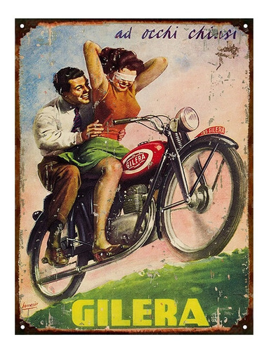 Cartel Chapa Publicidad Antigua Gilera Y260