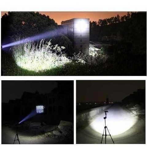 Imagen 5 de 10 de Linterna Recargable Tactica Militar Led T6 Potente Zoom Usb