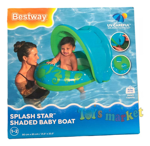 Flotador Asiento Con Techo Inflable Salvavidas Bebe Bestway