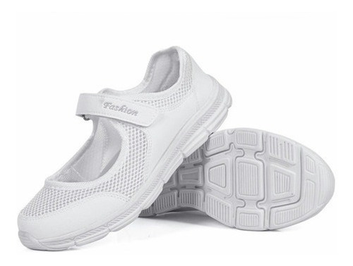 Zapatos De Mujer Con Tacón Plano Transpirable Con Velcro