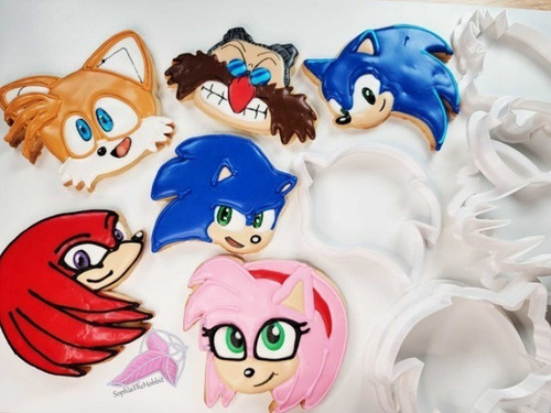 Cortante Cookies Galletita Set Sonic Fondant Reposteria