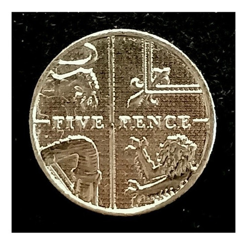Gran Bretaña 5 Pence 2013 Sin Circular Km 1109d Escudo