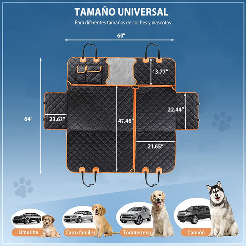 Funda De Carro Protector Cubre Asiento Mascota De Auto 5 En1