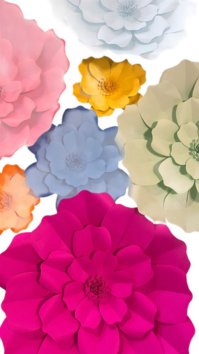 Flores Y Hojas Decorativas Fiestas De Cartulina X13u.