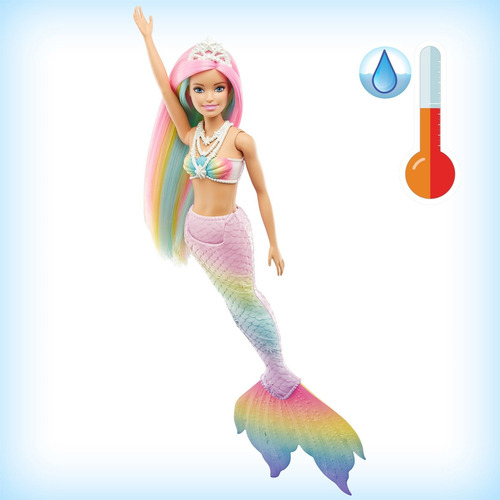 Imagen 5 de 7 de Barbie Dreamtopia sirena arcoíris mágico Mattel GTF89
